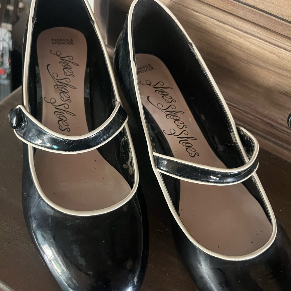 Marks & Spencer Black Patent Mary Jane Flats